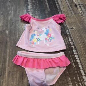 Wonder Nation Pink Ruffle Unicorn Bikini